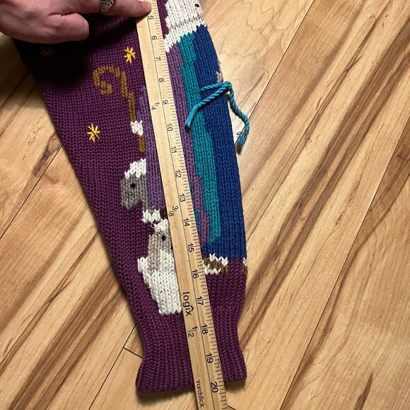 VINTAGE Rare Nativity Scene Heavy Knit Cardigan Size M 90s Wise Men Jesus - Picture 5 of 6